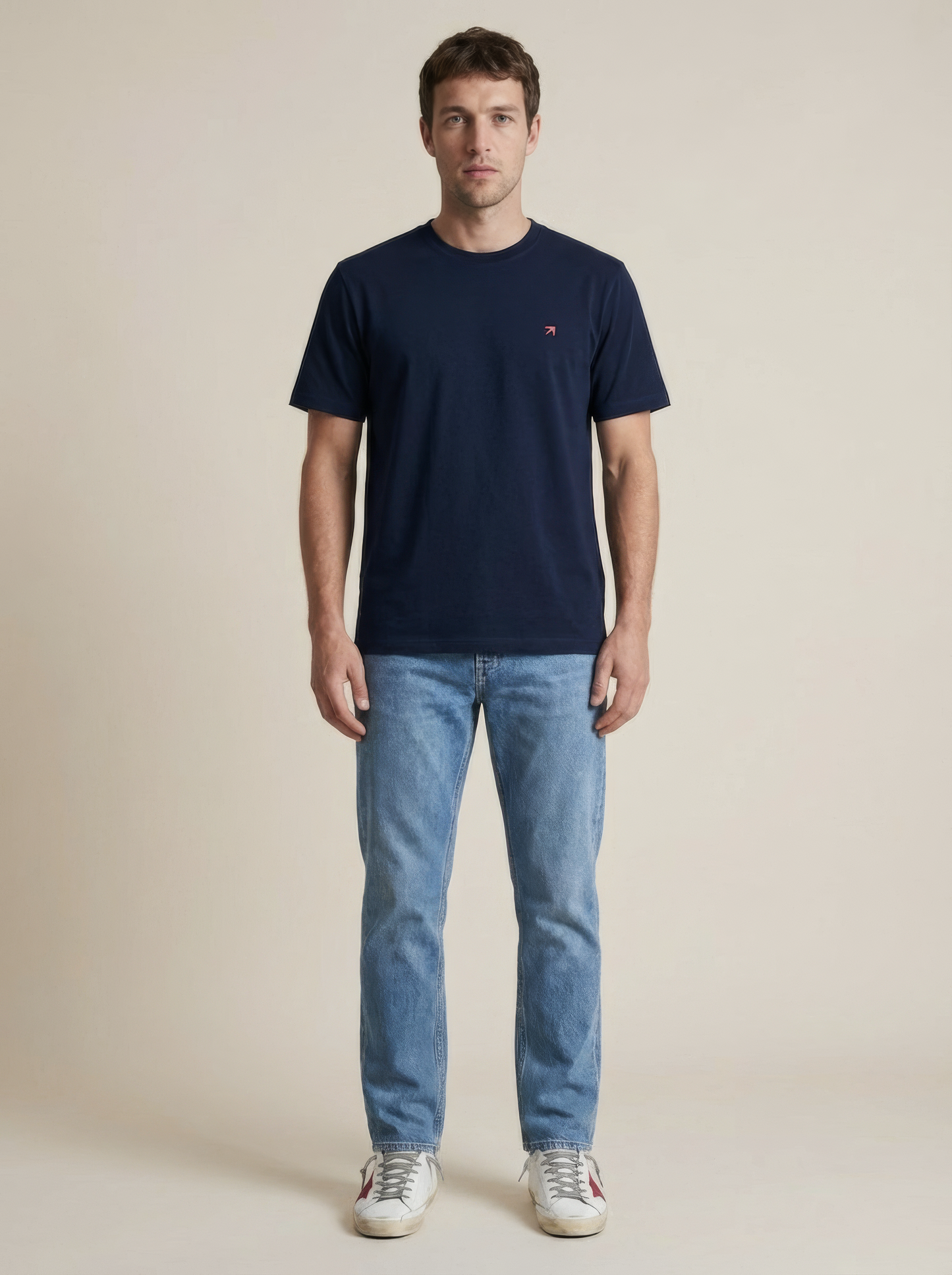 Navy RISE Bundle T-shirt front view, featuring a casual fit and RISE brand logo on the chest.