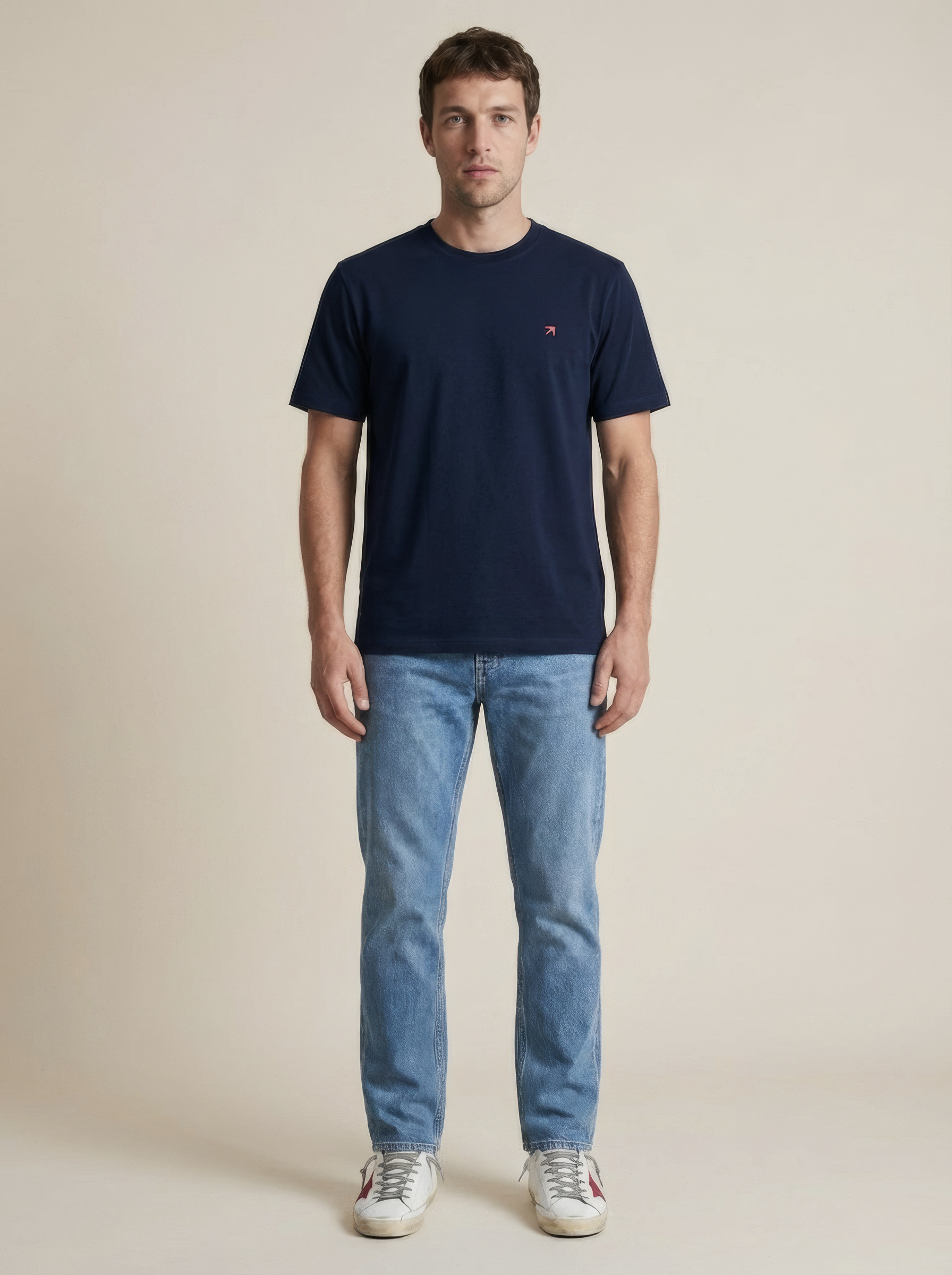 Navy RISE Bundle T-shirt front view, featuring a casual fit and RISE brand logo on the chest.